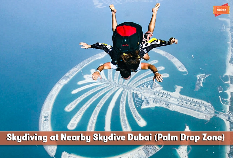 skydiving at nearby skydive dubai (palm drop zone)